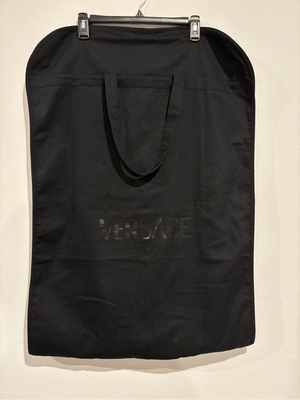 Versace Black Fabric Travel Garment Bag with Top Handles